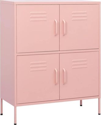 Berkfield Home Storage Cabinet Pink 80x35x101.5 cm Steel