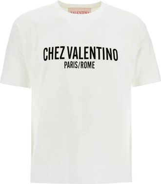 Valentino Garavani Chez Valentino T-Shirt - Heren - T-shirts - Wit - M - Katoen - Tops