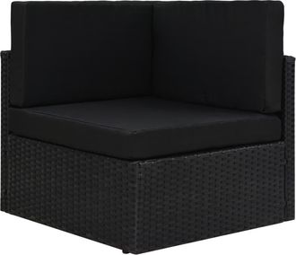 vidaXL Vidaxl - Sof&aacute; Seccional De Esquina De Rat&aacute;n Sint&eacute;tico Negro