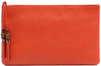 Gucci Pre-owned Clutches, female, Orange, Size: ONE SIZE Pre-owned Leather Clutch