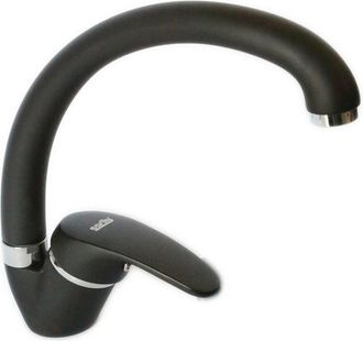 Trade Shop Trade Shop - Miscelatore Rubinetto Monocomando Per Lavello Cucina Canna Curva Nero 52938