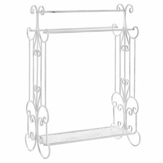 Beliani Beliani - Toallero De Metal Blanco 60 X 90 Cm Independiente 3 Rieles Vintage Gladis