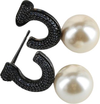 Ferragamo Gancini Faux Pearl Stud Earrings