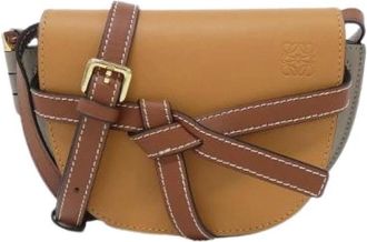Loewe Pre-owned Cross Body Bags, female, Brown, Size: ONE SIZE Pre-owned Gate Dual Mini Calf Shoulder Bag