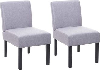 Hhg Hhg - Lote De 2 Silla De Comedor 172, Silla Lounge, Tela/textil, Gris