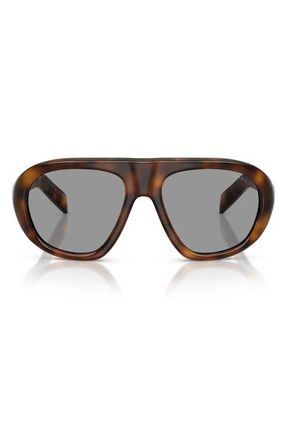 Prada 57mm Irregular Sunglasses in Juniper Tortoise /Grey at Nordstrom