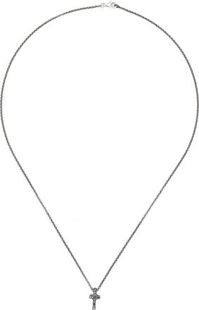 Rosa Maria Sterling zilveren halsketting met diamanten kruishanger