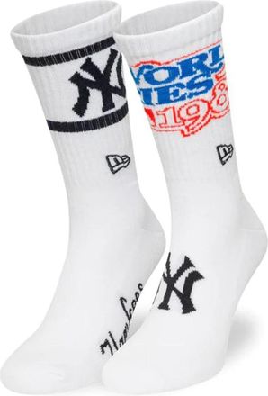 New Era World Series Crew Sokken 2-Pack - unisex - Sokken - Wit - S - Katoen - Ondergoed