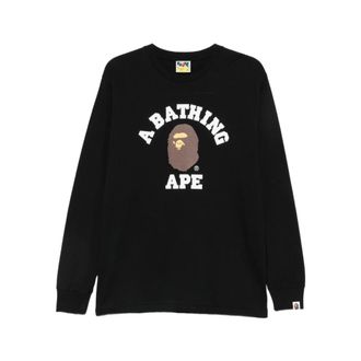 A Bathing Ape A Bathing APE - College LS Tee - Heren - Sweatshirts & Hoodies - Zwart - Maat: S Katoen