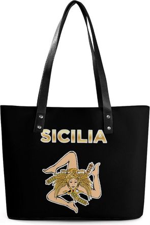 Generic Sicilian Flag Tote Bags for Women Cute Shoulder Purses Handbags