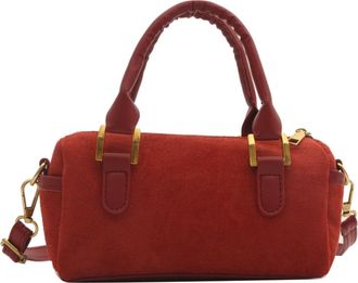 Generic Womens Slouchy Suede Boston Barrel Bag, Boho Satchels Shoulder Bag with Top-Handle, Adjustable Shoulder Strap, Applies to Daily Matching, Casual Walks