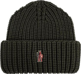 Moncler Grenoble Apres-Ski Beanie - Heren - Hoeden - Groen - ONE Size - Wol - Accessoires