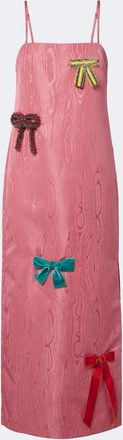 Alemais Al&eacute;mais Valentina bow-detail moir&eacute; midi dress