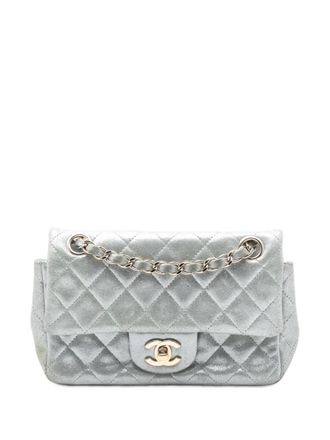 Chanel 2011 Mini Rectangular Classic Iridescent Lambskin Single Flap crossbody bag - Silver