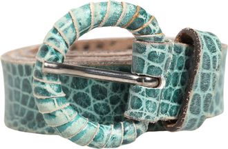 Scervino Street Women Leather Croco Print Studded Womens Belt
