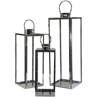 Vacchetti Farol Cuadrado Metal Plateado 1-3 Cm29x28,5h85