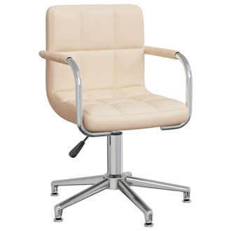 vidaXL Vidaxl - Silla De Comedor Giratoria Tela Color Crema