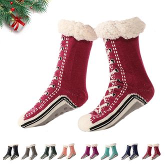 Generic Ultra-Thick Cute Slipper Home Socks, Women Winter Toselfwith Ultra-Thick Cashmere Slipper Home Socks, Warm Cashmere Slippers for Ladies (A01)