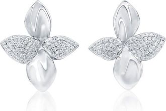 Suzy Levian Suzy Levian Silver Cz Flower Earrings