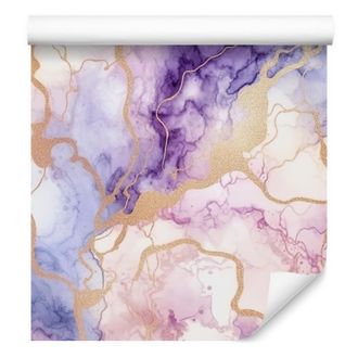 OEM Carta Da Parati Ink Bianca E Viola Per Soggiorno E Camera Da Letto 50x1000 Cm