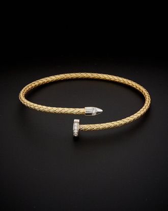 Meshmerise 18K Over Silver 0.08 Ct. Tw. Diamond Bangle Bracelet