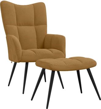 vidaXL Sill&oacute;n De Relax Con Taburete Terciopelo Marr&oacute;n Vidaxl