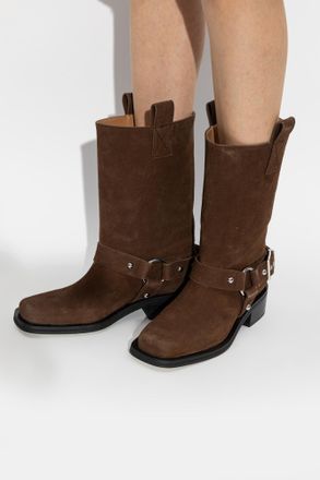 Ganni Heeled Ankle Boots, Womens, Brown