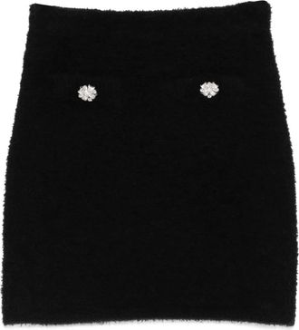 Self Portrait Mini-rok met textuur - Zwart