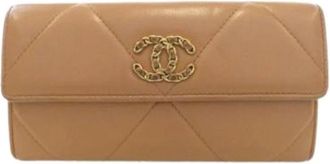 Chanel Pre-owned Long wallet (bi-fold) - Dames - Vintage Accessoires - Beige - ONE Size - Leer - Vintage