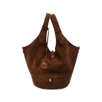 Ralph Lauren Logo-embroidered Suede Tote Bag