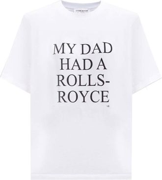Victoria Beckham White Graphic Crew Neck T-Shirt