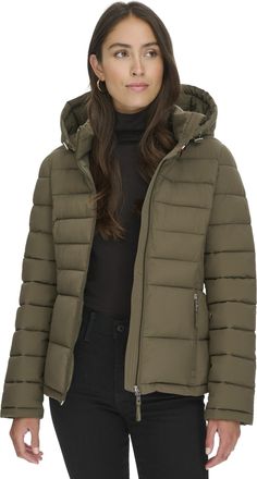 Tommy Hilfiger Womens Every Day Lightweight Packable Coat Down Alternative, Juniper, XL