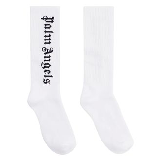 Palm Angels Ondergoed, Heren, Wit, S, Katoen, Katoenen sokken met logo