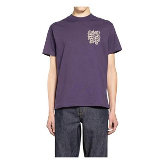 Carhartt Work in Progress Carhartt Wip, T-Shirts, male, Purple, Size: M Commuting Tales T-Shirt