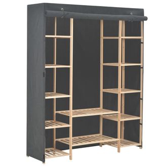 vidaXL Armario De Tela Gris 135x40x170 Cm Vidaxl