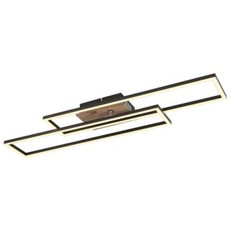 Netlighting Dakari 80x60cm Semi Flush Ceiling Light Matt Black 2x LED 3000K | Size: 80x60 cm