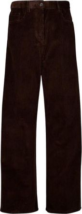 Miu Miu Broeken, Dames, Bruin, S, Katoen, Corduroy Broek