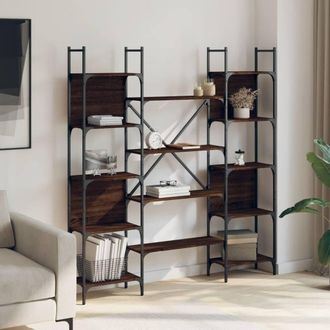 Berkfield Home Decorative Bookshelf Brown Oak 155.5x24x166.5 cm Engineered Wood