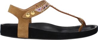 Isabel Marant Isabel Marant Enore Damess Slippers Su&egrave;de Beige/Cognac