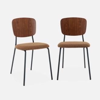 Sweeek Sweeek - Sillas Loop Texturizada, Set De 2, Emy, Mostaza, 47x51x81 Cm