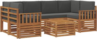 vidaXL Conjunto De Sof&aacute;s De Exterior 7 Uds. Natural Y Antracita Vidaxl