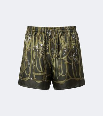 Gucci Printed silk twill shorts