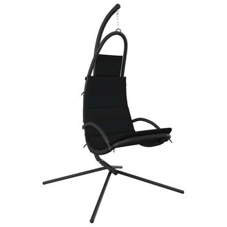 vidaXL Silla Colgante De Jard&iacute;n Con Coj&iacute;n Acero Y Tela Oxford Negro Vidaxl