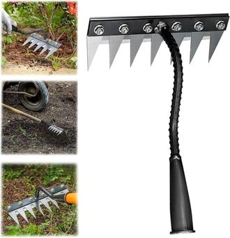 OEM Rastrillo De 7 Dientes Para Desherbar, Con Mango, De Metal Resistente, Bertaus Para Desherbar, Aflojar Y Sembrar (7 Dientes, Sin Mango)