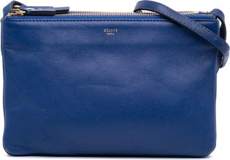 Celine Pre-owned Womens Trio Crossbody Bag - Dark Blue Leather - One Size