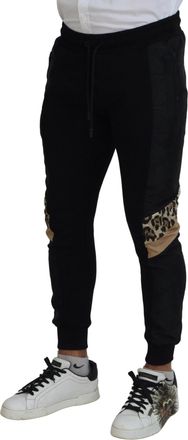 Dolce & Gabbana Black Polyester Skinny Jogger Men Pants