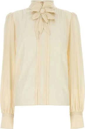 Valentino Garavani Geborduurde Top | Blouse - Dames - Blouses - Geel - S - Overhemden