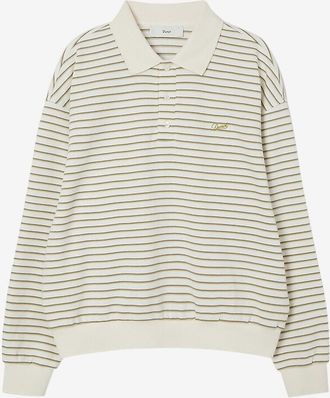 Dunst Lang&auml;rmeliges Polo aus gestreiftem Jersey