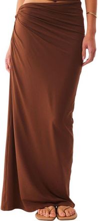 SNDYS Amabel Asymmetric Waist Maxi Skirt in Mocha at Nordstrom, Size X-Large