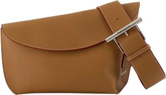 Alexander McQueen Tassen, Dames, Bruin, ONE Size, Leer, Schoudertas van Graankalfsleer - Bruin